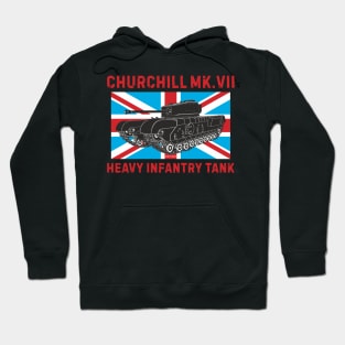 Churchill MK.VII on the background of the British flag Hoodie